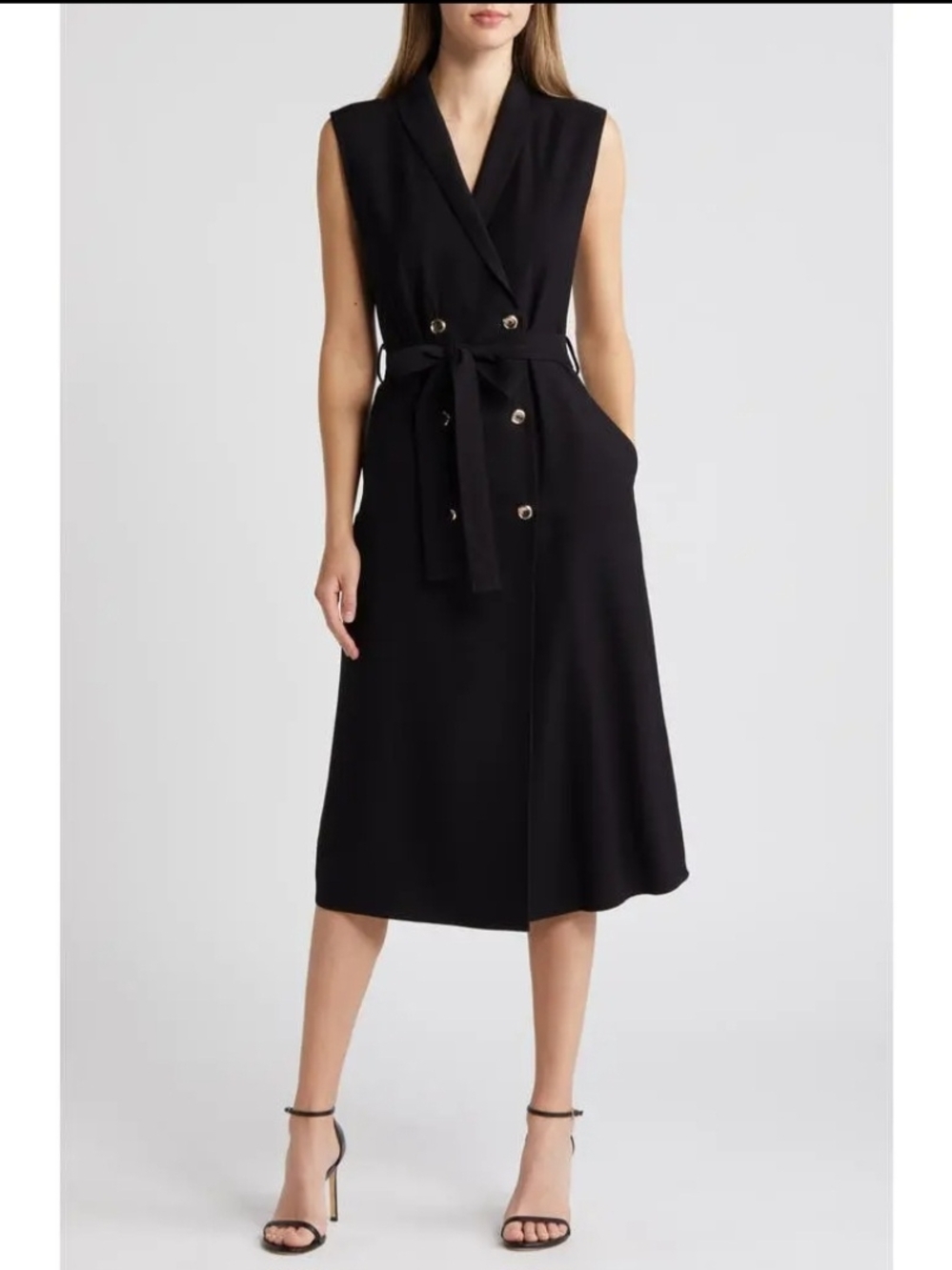 MAGGY LONDON Double-Breasted Midi Blazer Dress $158